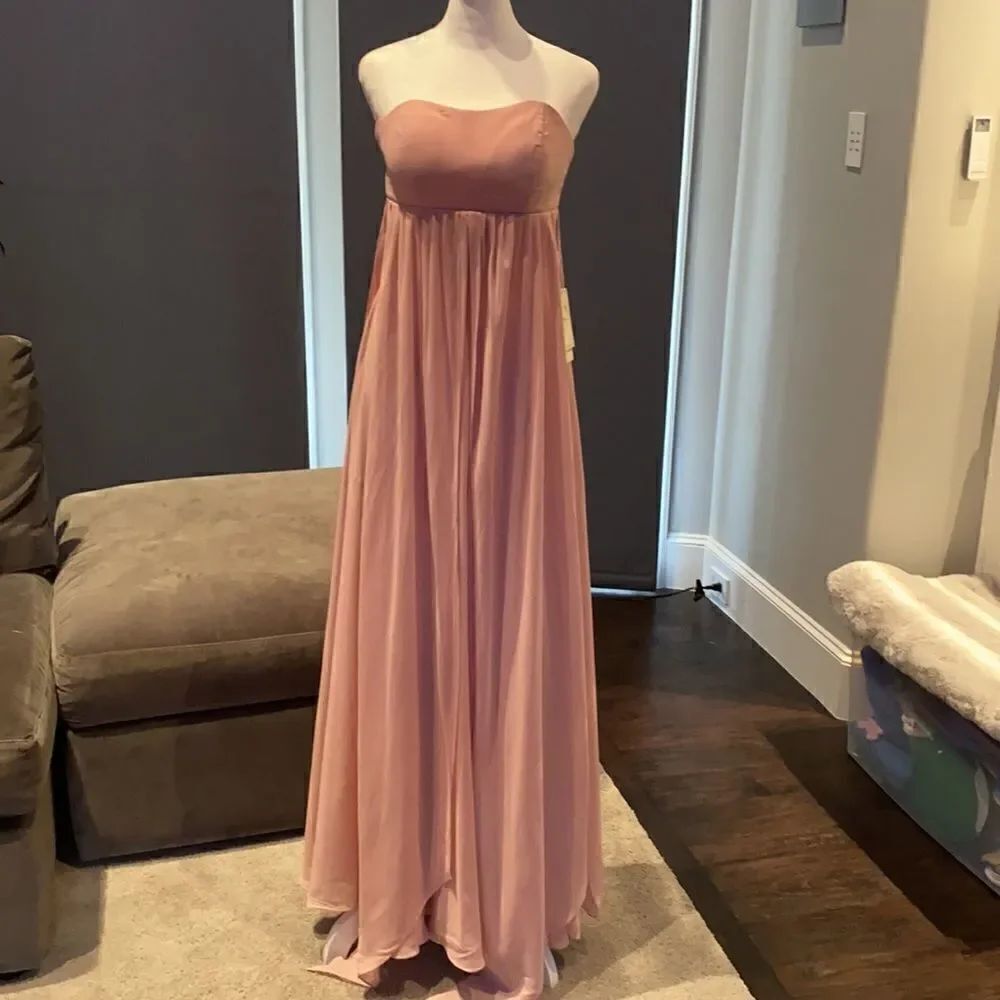 Women’s Pink Full Length Strapless Prom Party Dress S NWT **READ DESCRIPTION